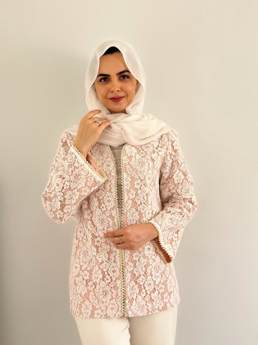 کت گیپور مرواریدی گلبهی