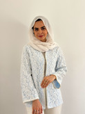 کت گیپور مرواریدی آبی روشن