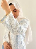 کت گیپور مرواریدی آبی روشن