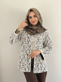 کت گیپور مرواریدی قهوه ای