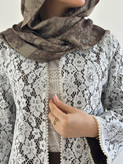 کت گیپور مرواریدی قهوه ای