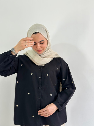 شومیز بهاره بابونه(رنگ مشکی)