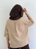 شومیز بهاره باکسی(رنگ کرم نخودی)