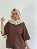 شومیز بهاره باکسی(رنگ قهوه ای)