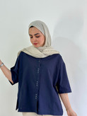 شومیز بهاره باکسی(رنگ سرمه ای)