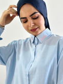 شومیز بهاره یقه گلدوزی(رنگ آبی)