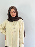 شومیز بهاره گلدوزی خرگوش(رنگ کره ای)