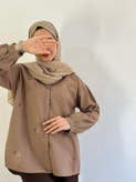 شومیز گلدوزی ستاره(رنگ موکا)