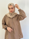 شومیز گلدوزی ستاره(رنگ موکا)