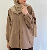شومیز گلدوزی ستاره(رنگ موکا)