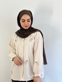 شومیز گلدوزی ستاره(رنگ کرم)