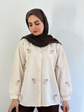 شومیز گلدوزی ستاره(رنگ کرم)