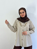 شومیز بهاره گلدوزی(رنگ نود)