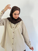 شومیز بهاره گلدوزی(رنگ نود)