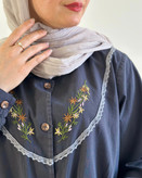 شومیز بهاره گلدوزی(رنگ طوسی)