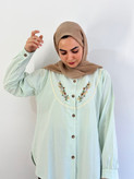 شومیز بهاره گلدوزی(رنگ سبز)