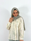 شومیز تابستانه دبل فیس گل سبز