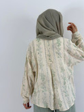 شومیز تابستانه دبل فیس گل سبز
