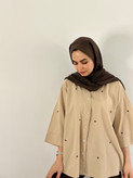 شومیز لینن پاپیون کرم