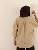 شومیز لینن پاپیون کرم