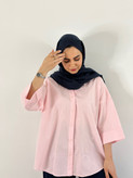 شومیز لینن پاپیون صورتی
