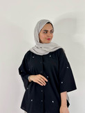 شومیز لینن پاپیون مشکی