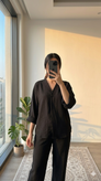 شومیز تابستانه مشکی تک دکمه