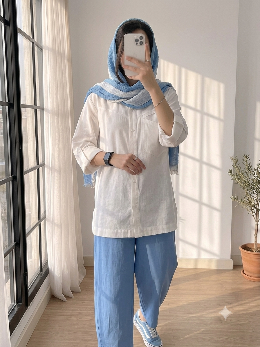 شومیز تابستانه لنین(سفید)