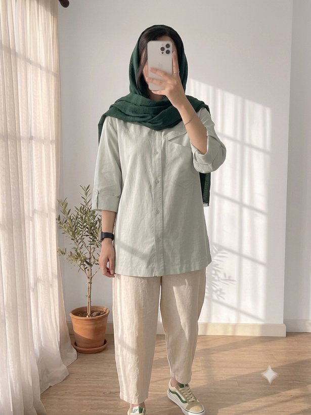شومیز تابستانه لنین(سبز)