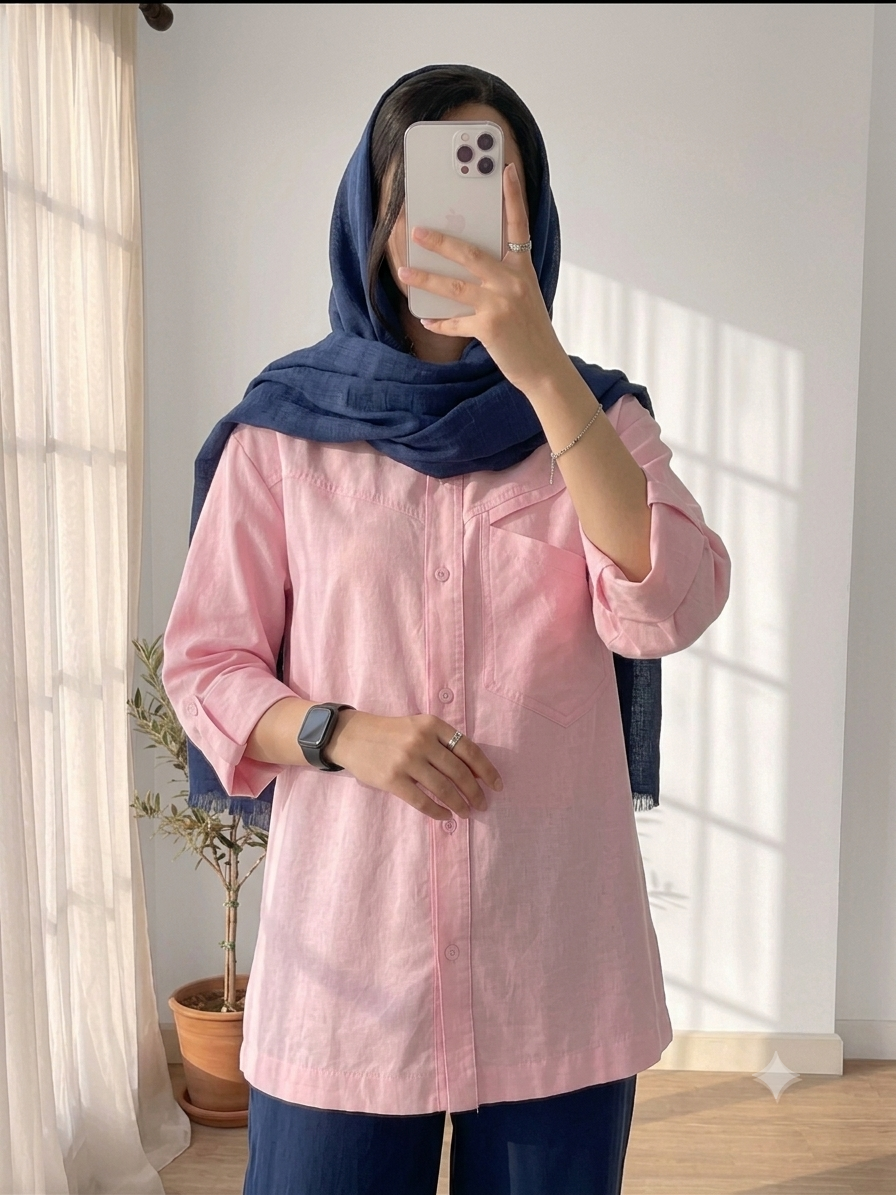 شومیز تابستانه لنین(صورتی)